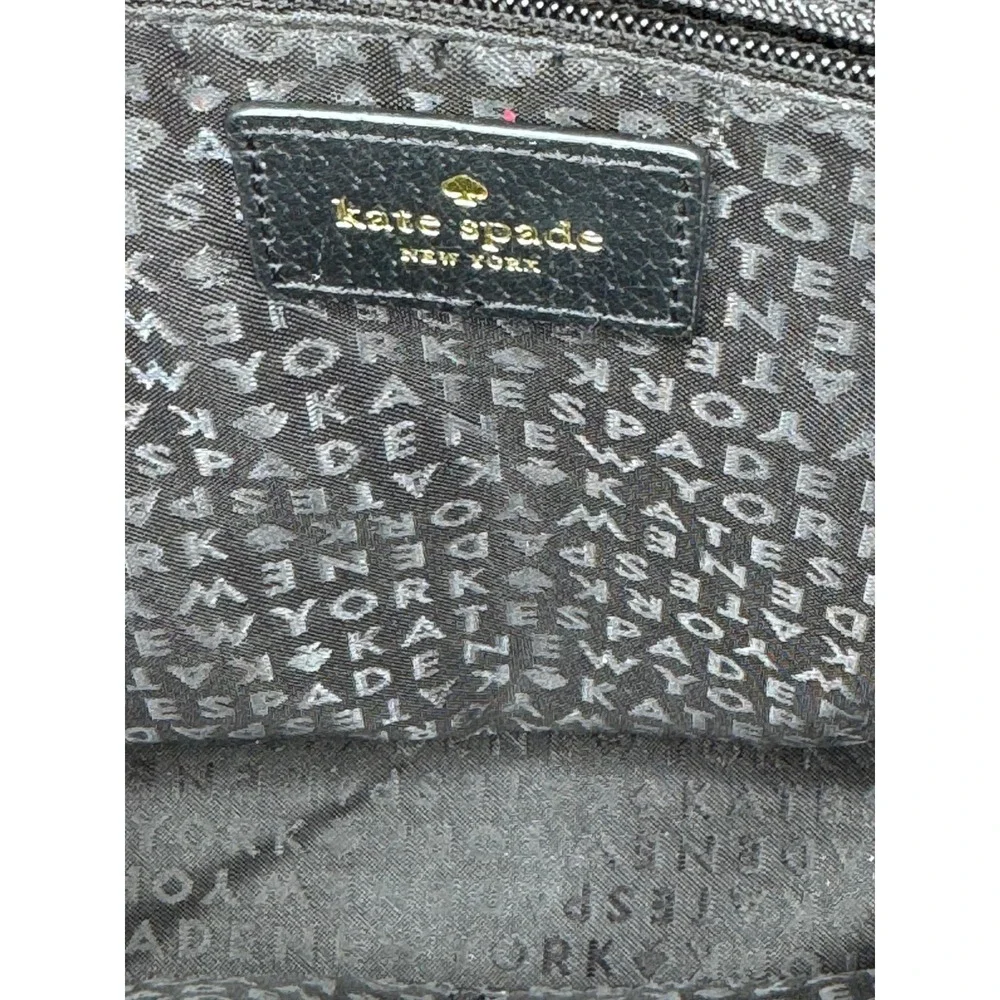 Kate Spade New York Black Leather Dome‎ Satchel Crossbody Bag Purse Handbag